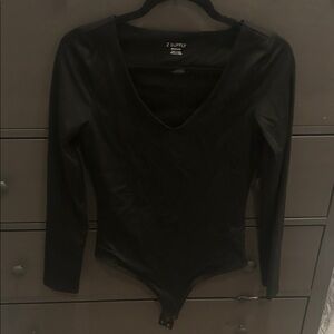 Z Supply Black Long Sleeve Bodysuit